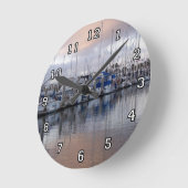 Harbor at San Pedro Wall Clock Runde Wanduhr (Winkel)