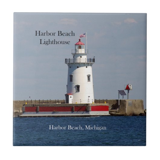 Harbor Beach Leuchtturm Kachel (Vorderseite)