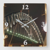 Harbor Bridge Quadratische Wanduhr (Vorderseite)