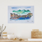 Harbor of Centuri | Corsica, France Poster (Küche)
