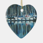 HARBOR , SAUSALITO, CA. Weihnachtsgeschenk Keramik Ornament (Rechts)