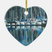 HARBOR , SAUSALITO, CA. Weihnachtsgeschenk Keramik Ornament (Vorne)