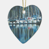 HARBOR , SAUSALITO, CA. Weihnachtsgeschenk Keramik Ornament (Links)