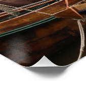 Harbor, wood Fishingboat  Poster (Ecke)