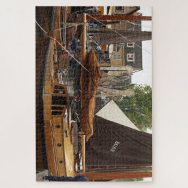 Harbor, wood Fishingboat  Puzzle