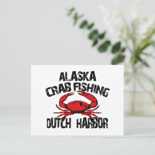 Harbour Alaska Crab Fischen Postkarte (Stehend Vorderseite)