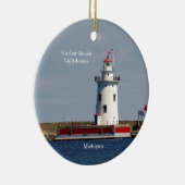 Harbour Beach Lighthouse Circle Ornament (Rechts)