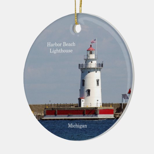Harbour Beach Lighthouse Circle Ornament (Links)