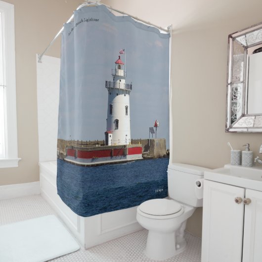 Harbour Beach Lighthouse Duschvorhang (Beispiel)