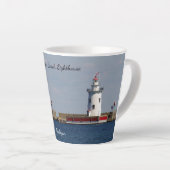 Harbour Beach Lighthouse Latte Tasse (Rechte Ecke)