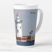 Harbour Beach Lighthouse Latte Tasse (Rechte Ecke)