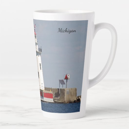 Harbour Beach Lighthouse Latte Tasse (Rechts)