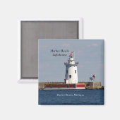 Harbour Beach Lighthouse Magnet (Vorderseite/Rückseite)