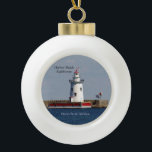 Harbour Beach Lighthouse-Ornament Keramik Kugel-Ornament<br><div class="desc">Harbour Beach Lighthouse in Harbour Beach,  Michigan am Huron Lake. Ball oder Snowflake-Ornament</div>