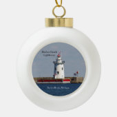 Harbour Beach Lighthouse-Ornament Keramik Kugel-Ornament (Vorderseite)