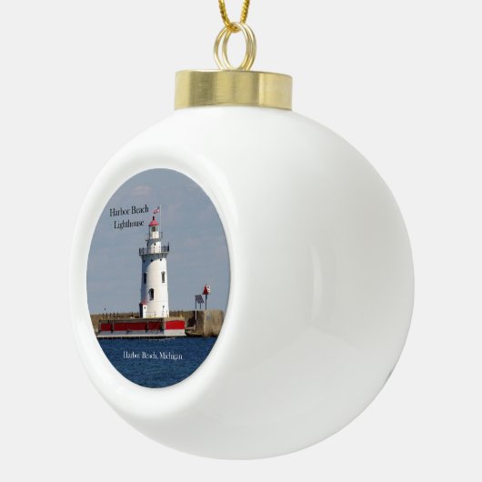 Harbour Beach Lighthouse-Ornament Keramik Kugel-Ornament (Rechts)