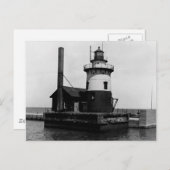 Harbour Beach Lighthouse Postkarte (Vorne/Hinten)