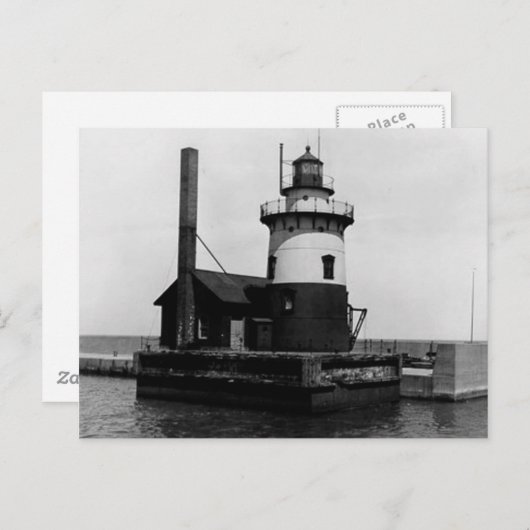 Harbour Beach Lighthouse Postkarte (Vorne/Hinten)