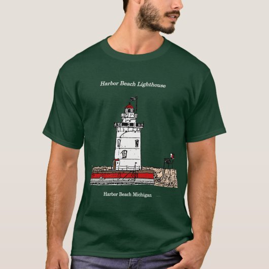 Harbour Beach Lighthouse Shirt dunkel (Vorderseite)