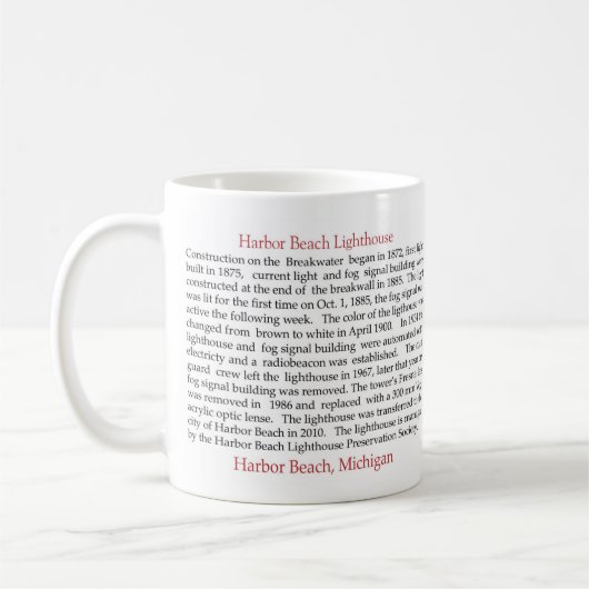 Harbour Beach Lighthouse Tasse (Links)