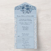 Harbour Blue Floral und All In One Einladung (Innen Boden)