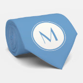 Harbour Blue mit Monogram Neck Tie Krawatte (Gerollt)