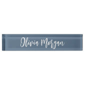 Harbour Blue Sketched Cursive Script Name Namensplakette (Vorderseite)