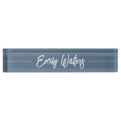 Harbour Blue Sketched Cursive Script Namensplakette (Vorderseite)