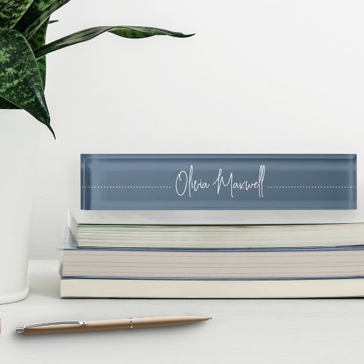 Harbour Blue Sketched Cursive Script Namensplakette