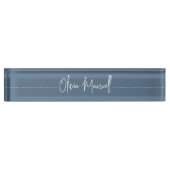 Harbour Blue Sketched Cursive Script Namensplakette (Vorderseite)