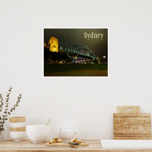Harbour Bridge at Night, Sydney, Australien Poster (Küche)