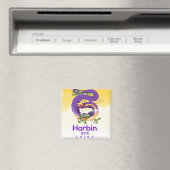 Harbour China Dragon Reiseplakat Magnet (In Situ (Geschirrspüler))