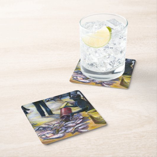 Harbour Island Rechteckiger Pappuntersetzer (Vor Ort)