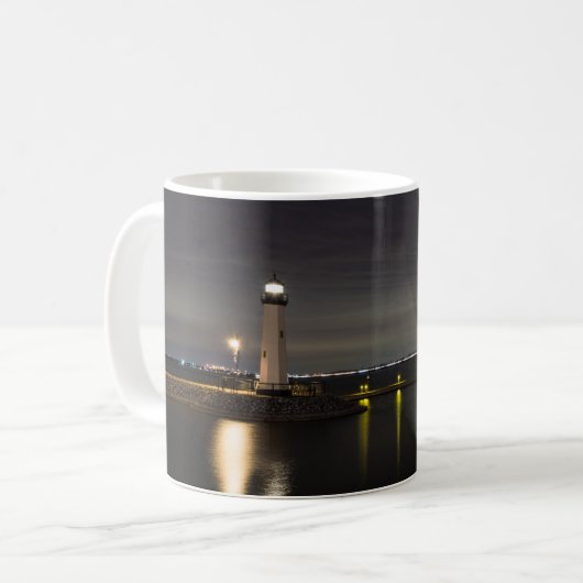 Harbour Rockwall Lighthouse Kaffee Tasse (Vorderseite Links)