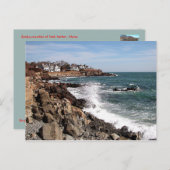 Harbour Rocky Coastline, Maine Postkarte (Vorne/Hinten)