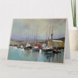 Harbour Scene Big Folded Grußkarte Karte