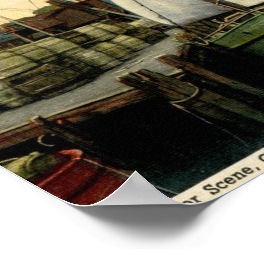 Harbour Scene, Gloucester, MA Vintag Poster (Ecke)