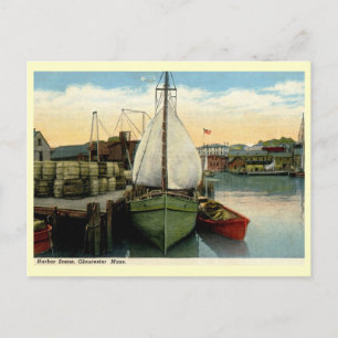 Harbour Scene, Gloucester, MA Vintag Postkarte