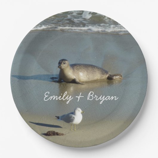 Harbour Siegel in La Jolla California Pappteller (Vorderseite)