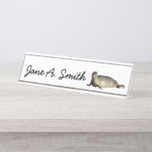 Harbour Siegel in La Jolla California Schreibtischnamensplakette (Vorderseite )