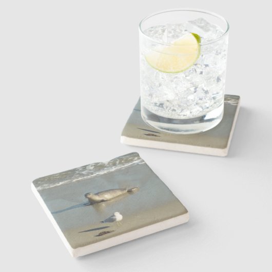 Harbour Siegel in La Jolla California Steinuntersetzer (Seitenansicht)