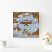 Harbour Sunset Quadratische Wanduhr (Zuhause)