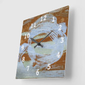 Harbour Sunset Quadratische Wanduhr (Winkel)