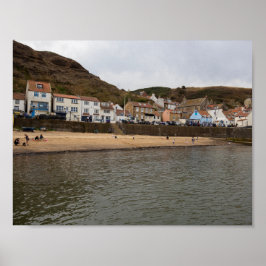 Harbour View of Staithes Village Poster