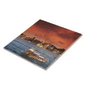 Harbour von Hongkong bei Sunset Fliese (Seite)