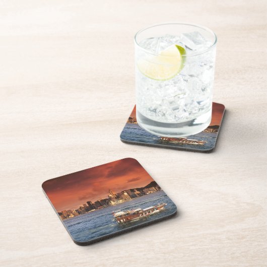 Harbour von Hongkong bei Sunset Untersetzer (Rechte Seite)