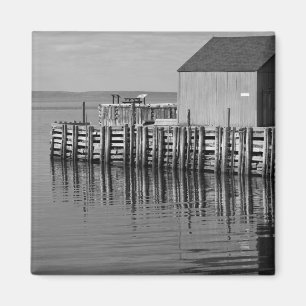 Harbour Wharf (B&W) Magnet