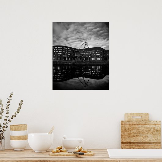 Harbourside Reflektion im Winter - Duisburg Poster (Küche)