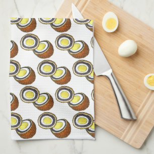 Hard Boiled Scotch Eggs UK British Snack Food Geschirrtuch