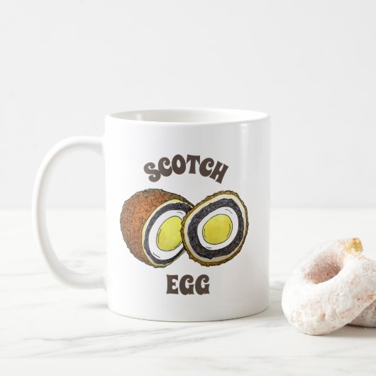 Hard Boiled Scotch Eggs UK British Snack Food Kaffeetasse (Mit Donut)